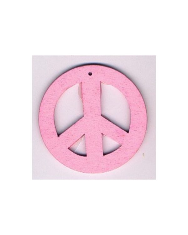 Drveni privezak "peace" roze