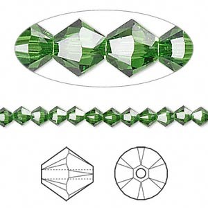Kineski kristal romb 10 mm tamnija zelena- niska 40 cm