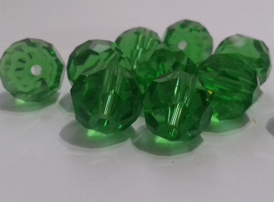 Kineski kristal lopta 10 mm tamno zelena-niska