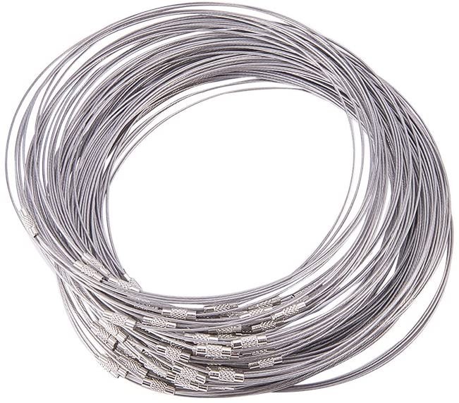 Ogrlica od zice sa zatvaracem -siva